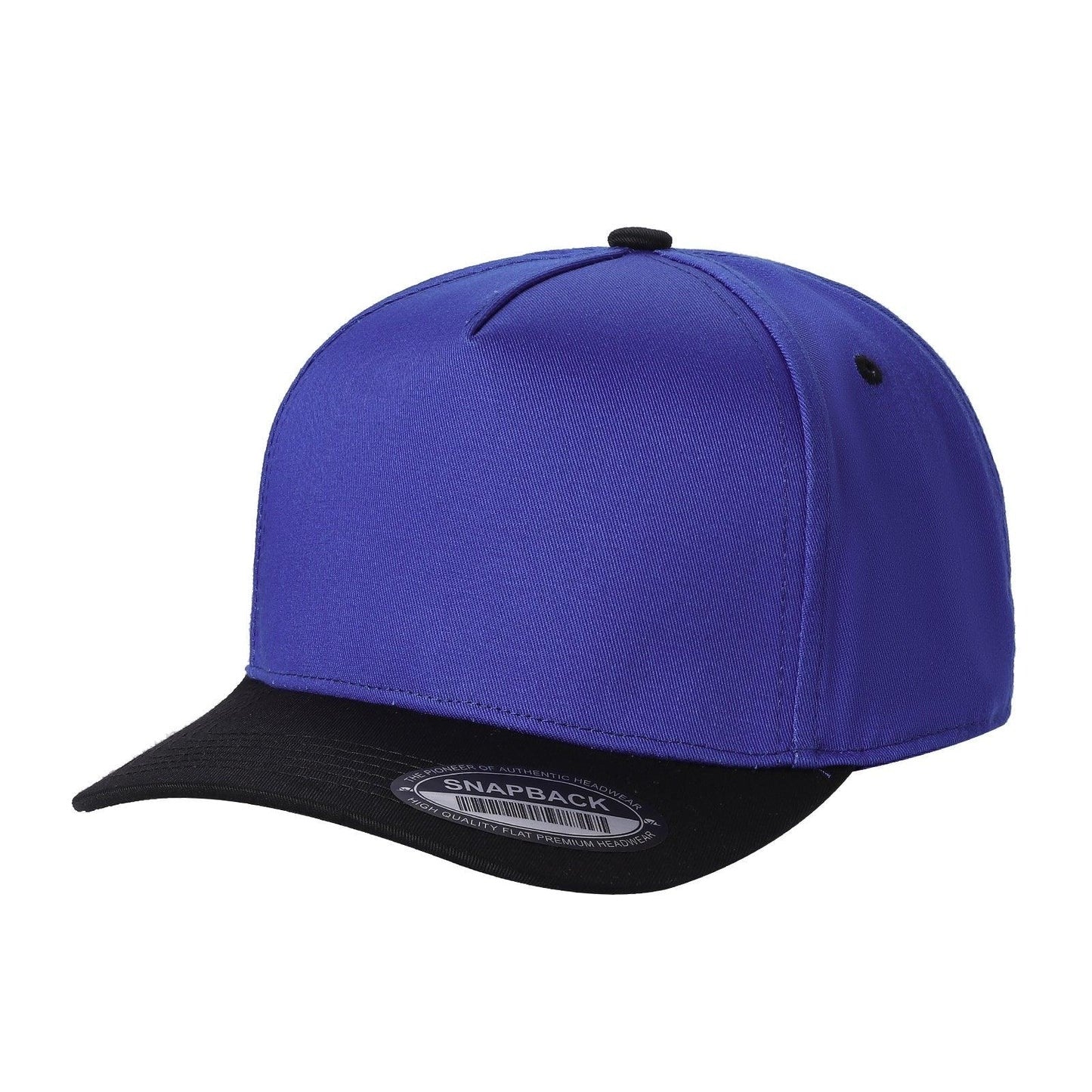500 5 Panel Two-Tone Structured Snapback Cap Royal Black