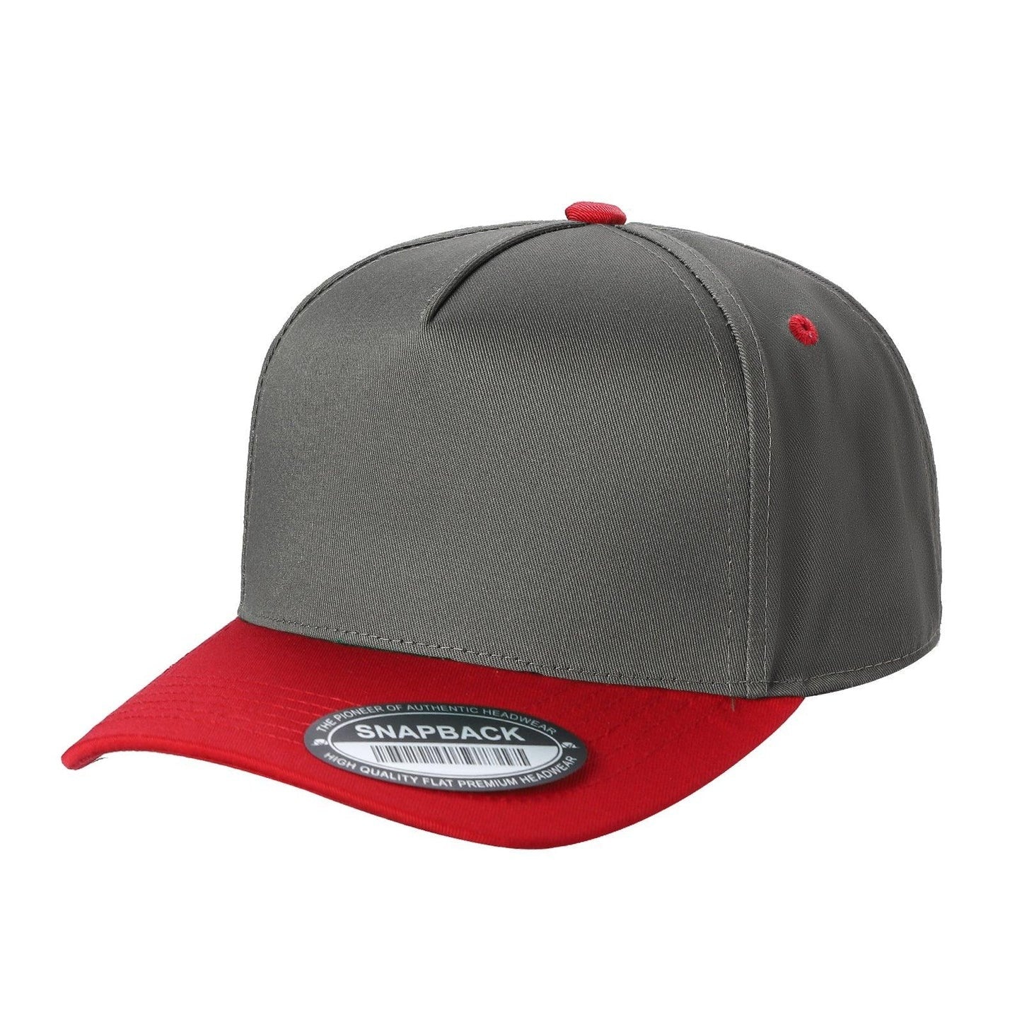 500 5 Panel Two-Tone Structured Snapback Cap Olive Red