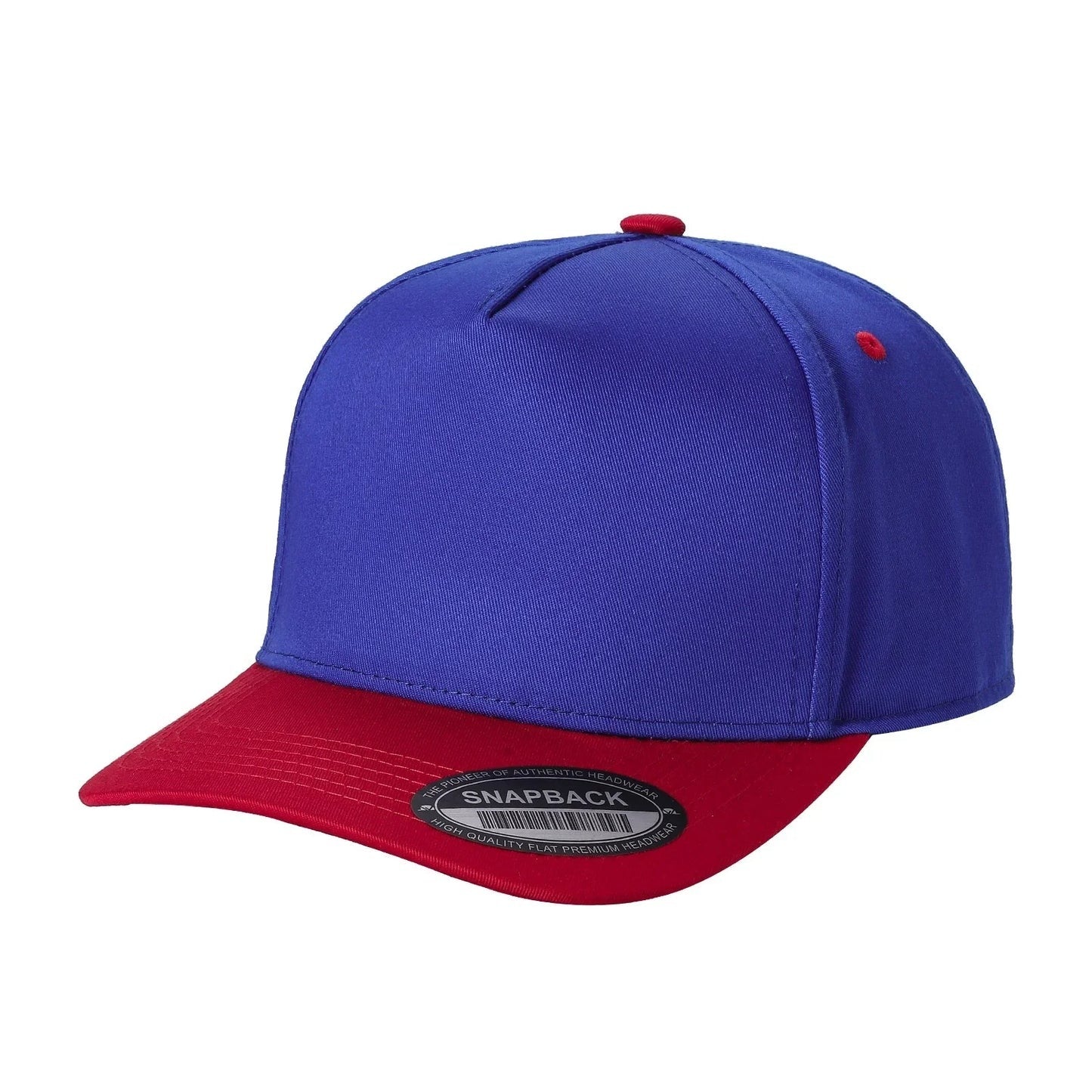 500 5 Panel Two-Tone Structured Snapback Cap Royal Red