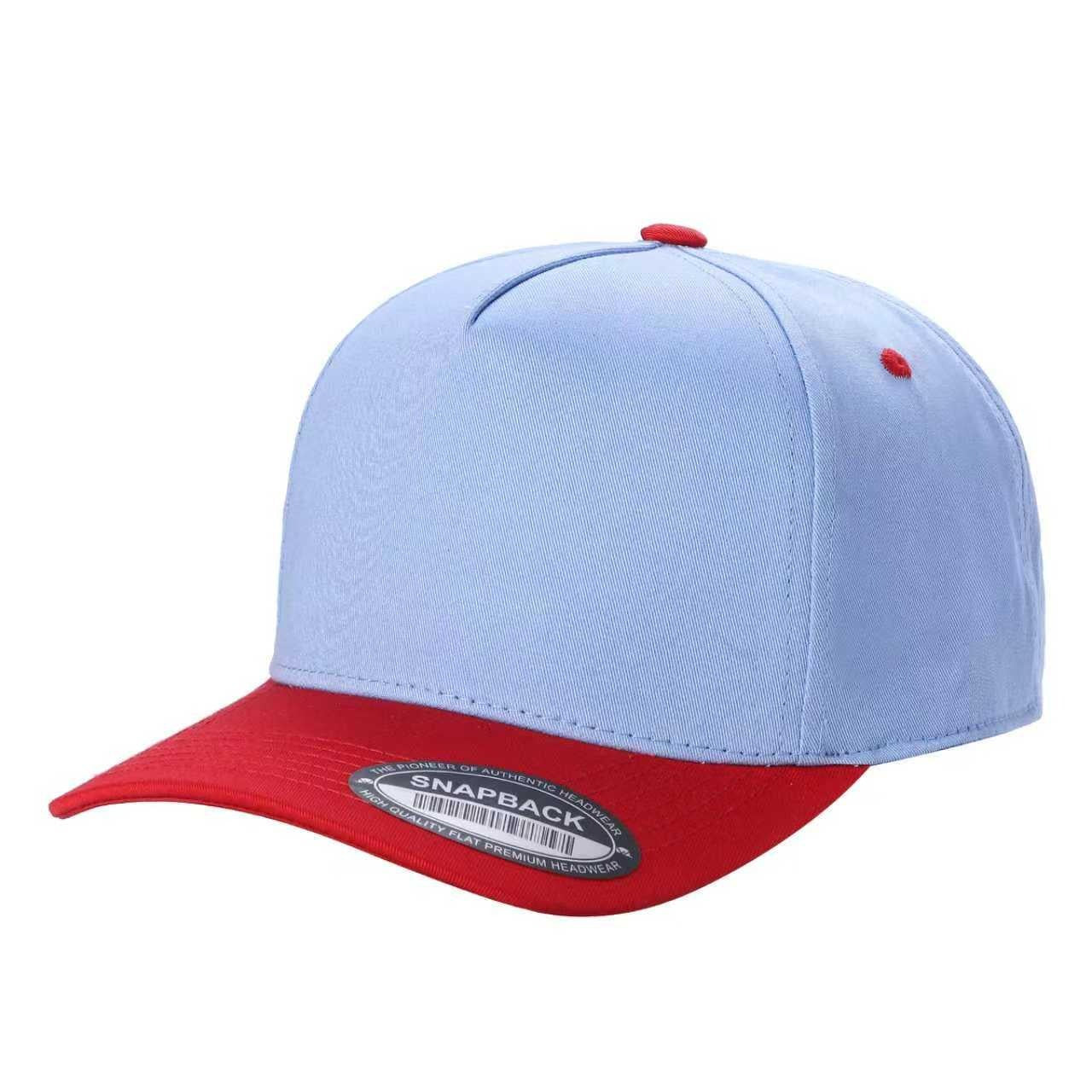 500 5 Panel Two-Tone Structured Snapback Cap Sky Red
