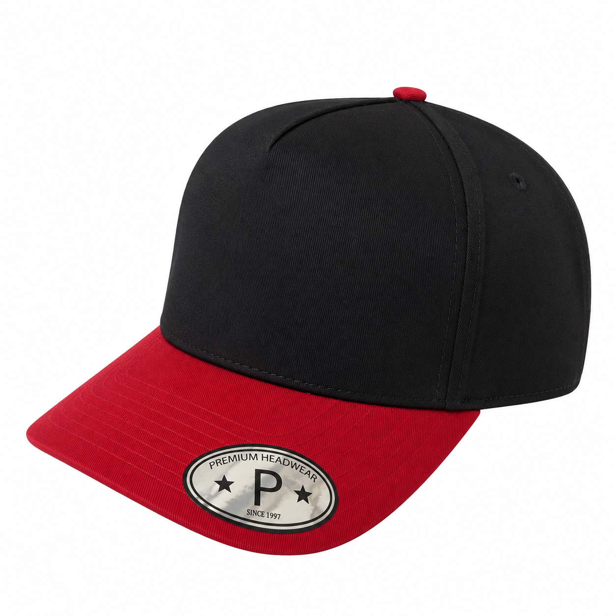 5 Panel Premium Cap #511 - 2BLK RED wholesale blank hat