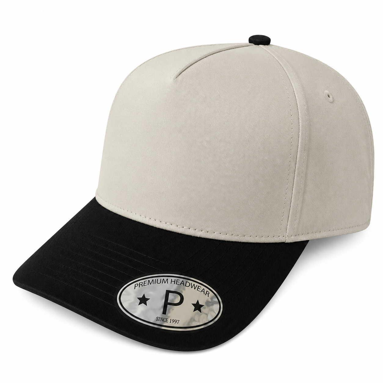 5 Panel Premium Cap #511 - 2BLK RED wholesale blank hat