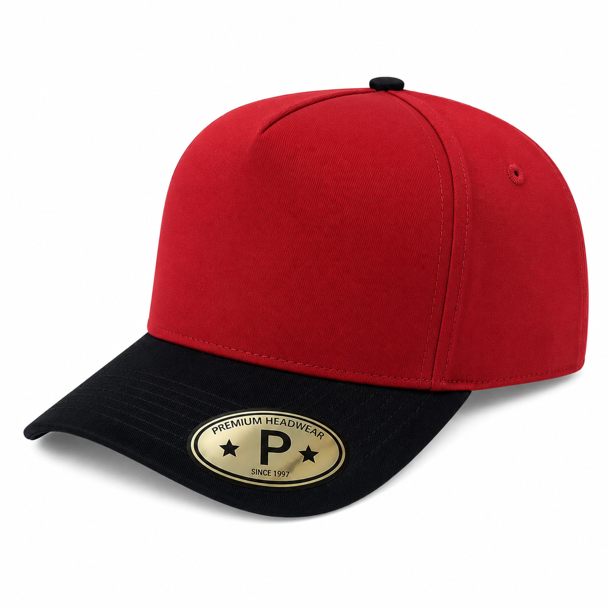 5 Panel Premium Cap #511 - 2CREAM BLK wholesale blank hat