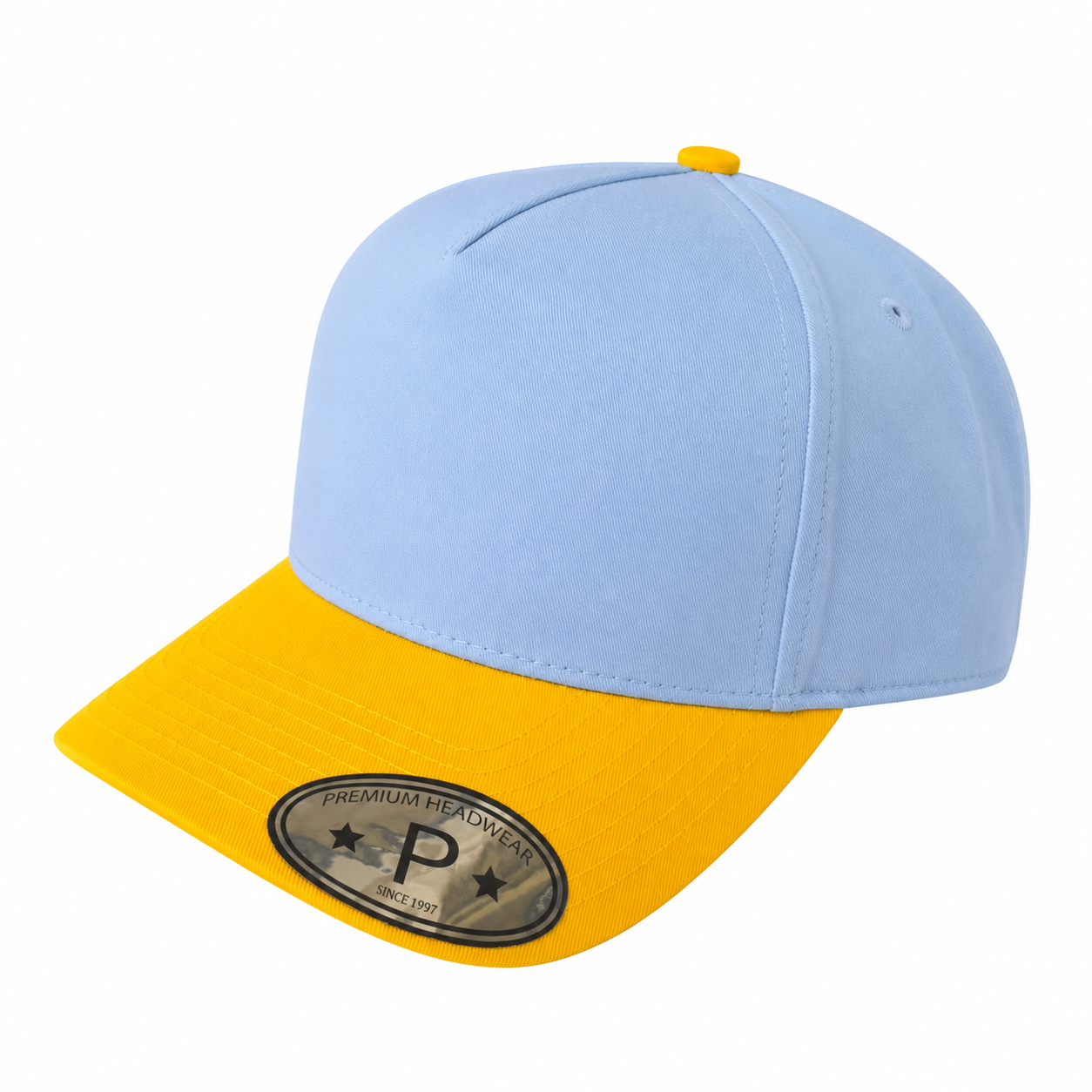 5 Panel Premium Cap #511 - 2D.GREEN YELLOW wholesale blank hat