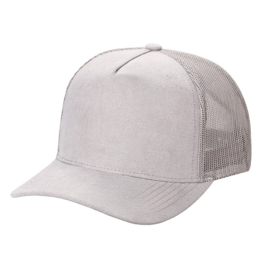 5 Panel Suede Front and Mesh Back Blank Snapback Cap #520 - Dark Green wholesale blank hat