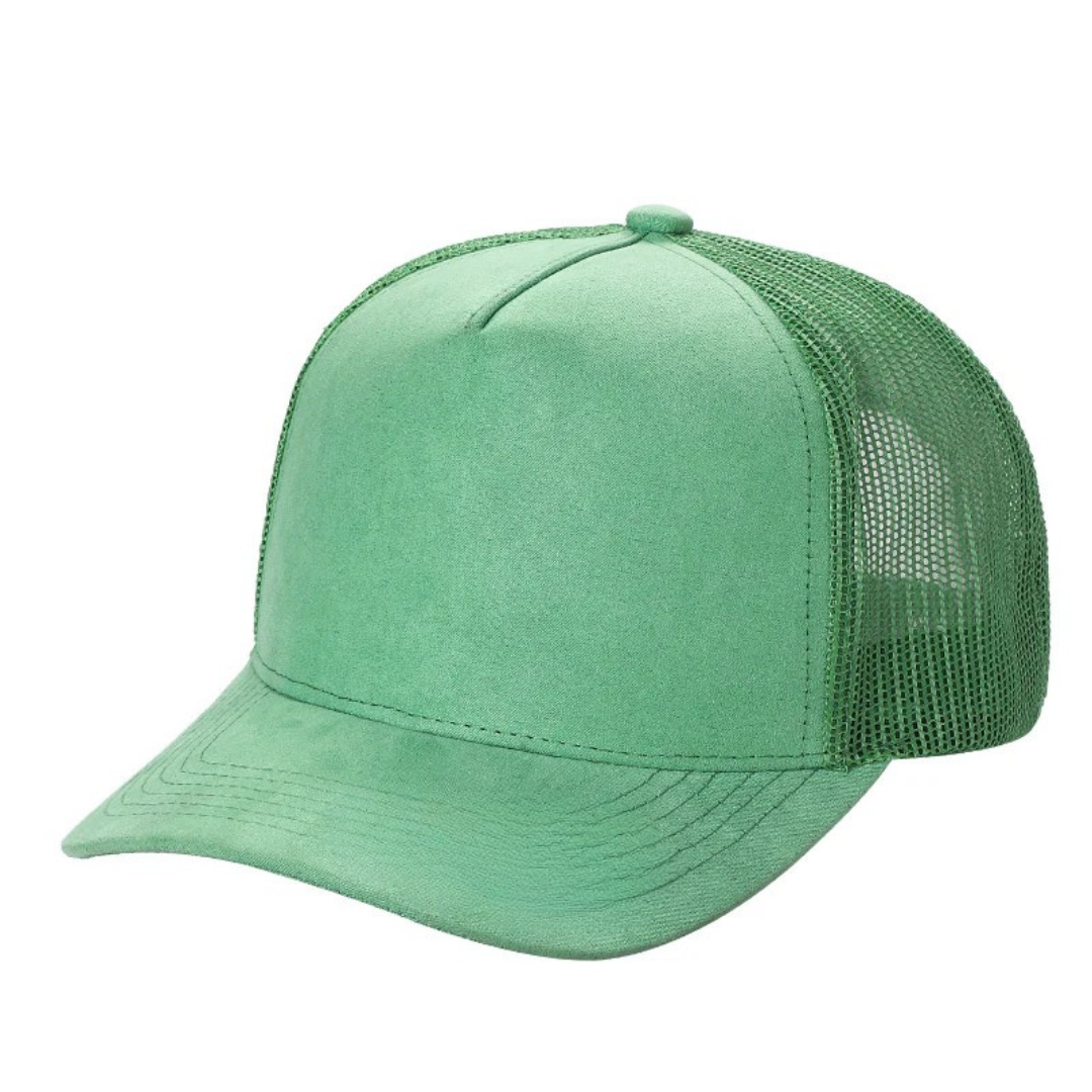 5 Panel Suede Front and Mesh Back Blank Snapback Cap #520 - Dark Navy wholesale blank hat