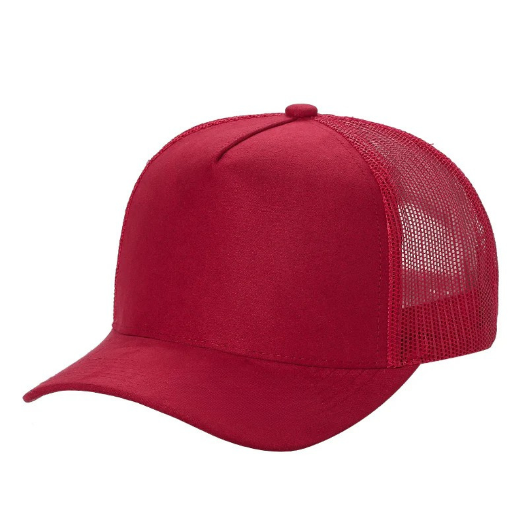5 Panel Suede Front and Mesh Back Blank Snapback Cap #520 - Ivory wholesale blank hat