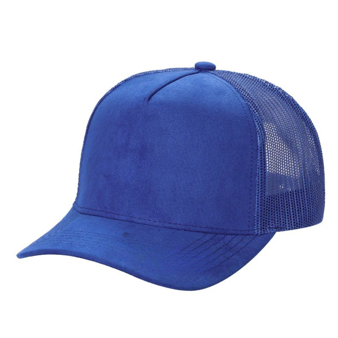5 Panel Suede Front and Mesh Back Blank Snapback Cap #520 - Light Brown wholesale blank hat