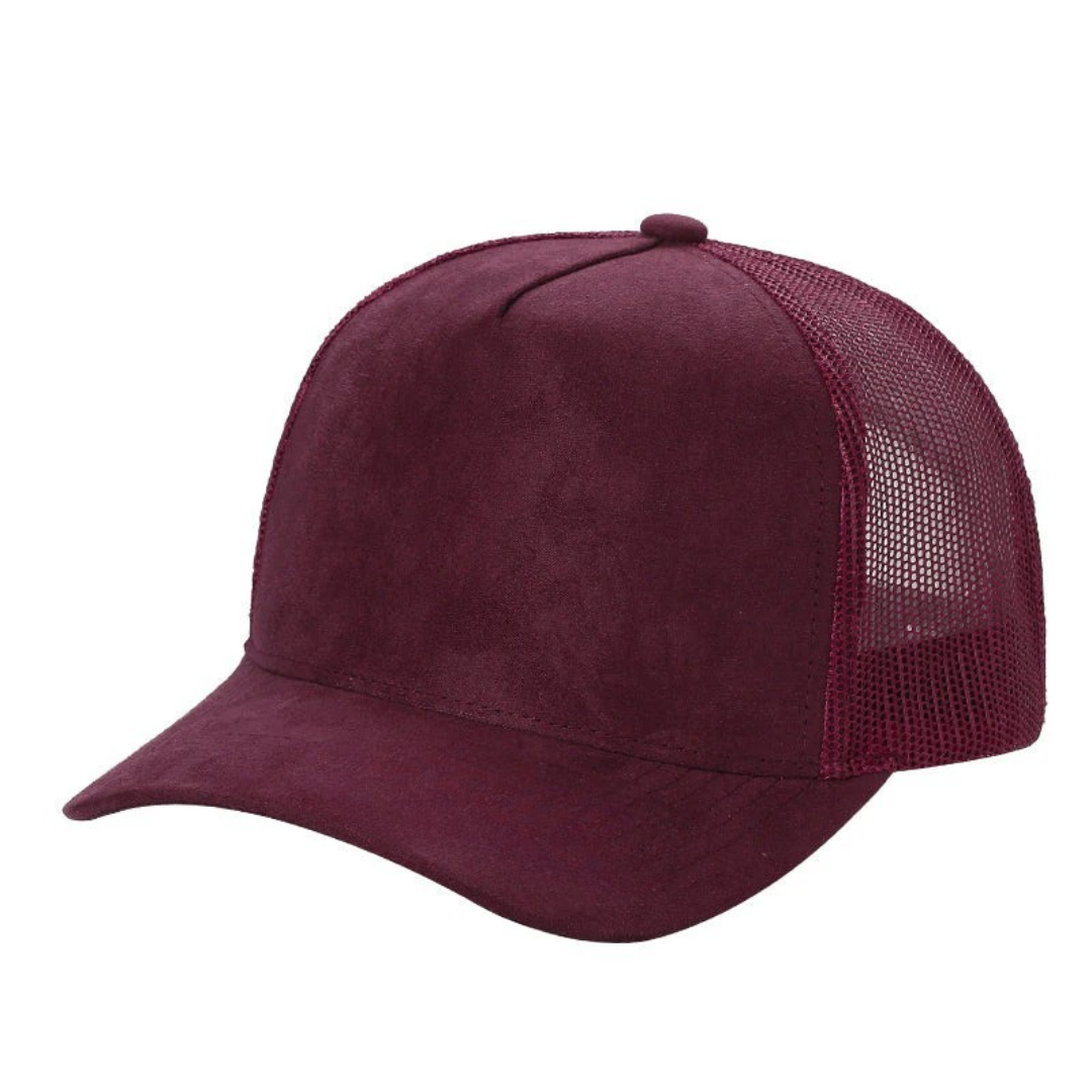 5 Panel Suede Front and Mesh Back Blank Snapback Cap #520 - Light Grey wholesale blank hat