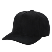 522 5 Panel Suede Snapback Cap Black