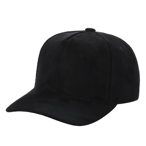 522 5 Panel Suede Snapback Cap Black
