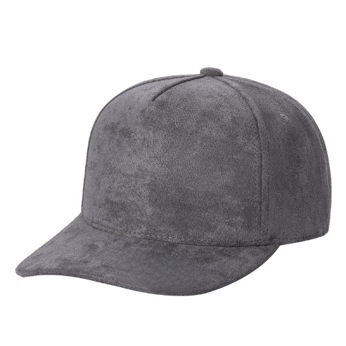 522 5 Panel Suede Snapback Cap Charcoal