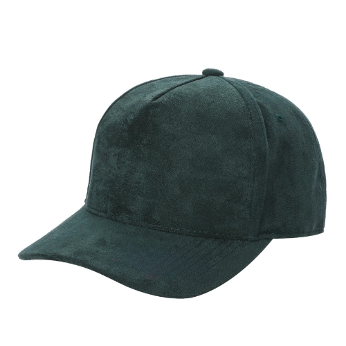 522 5 Panel Suede Snapback Cap Dark Green