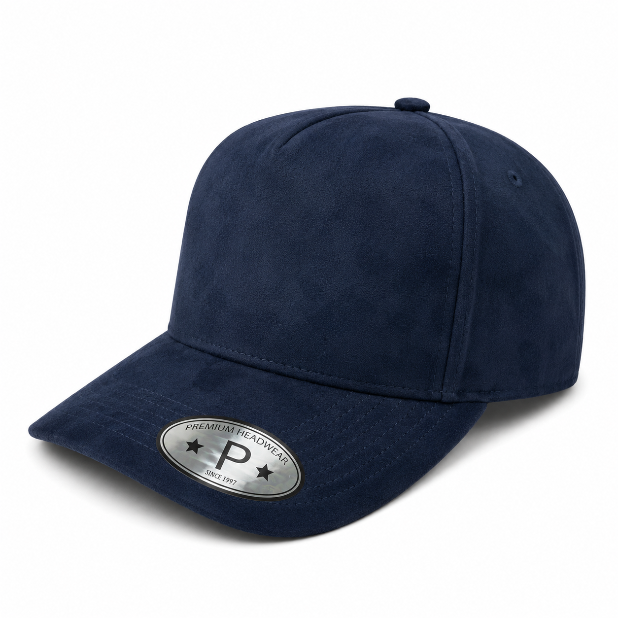 522 5 Panel Suede Snapback Cap Dark Navy
