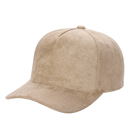 522 5 Panel Suede Snapback Cap Khaki
