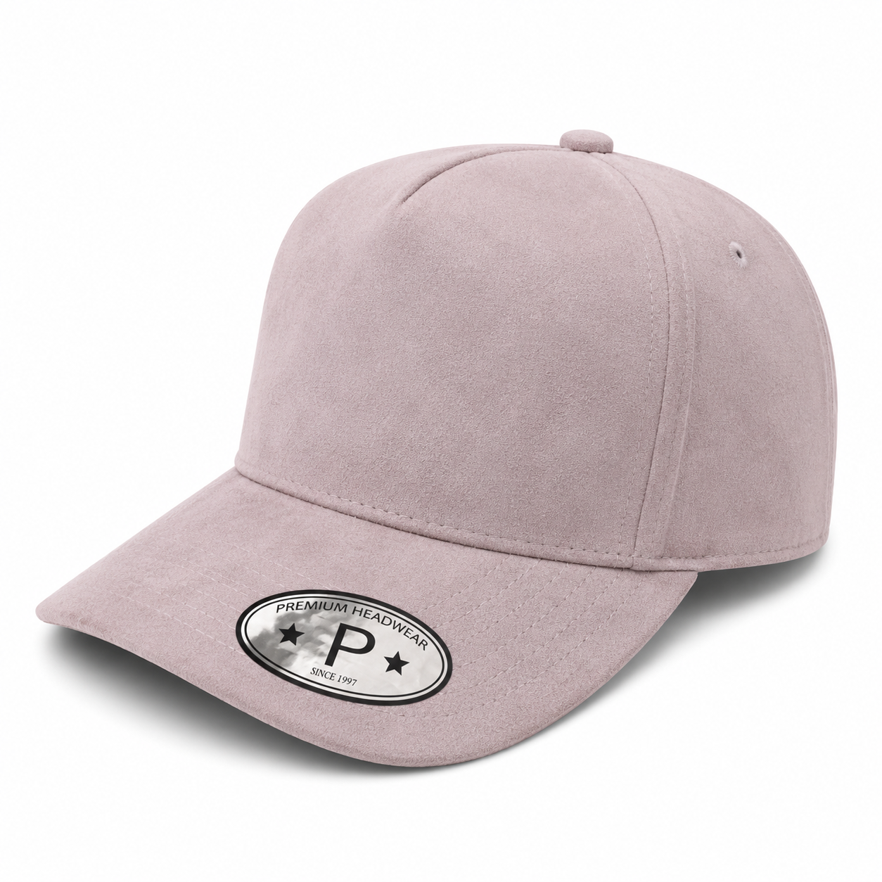 522 5 Panel Suede Snapback Cap Mauve