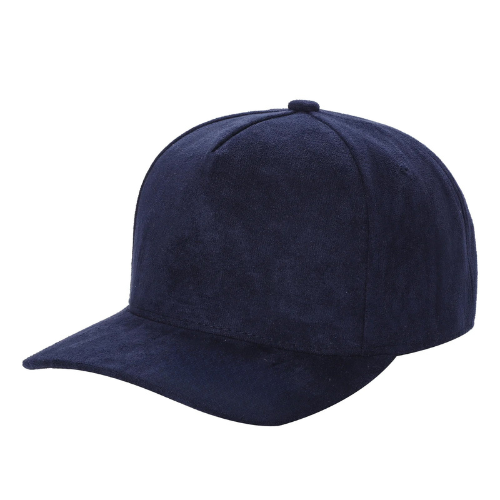 522 5 Panel Suede Snapback Cap Navy