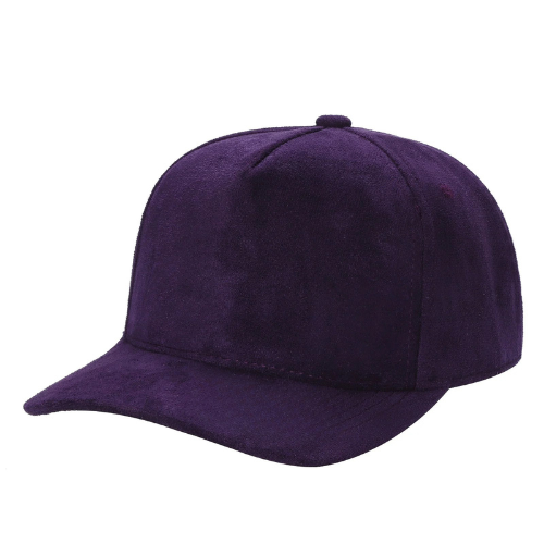 522 5 Panel Suede Snapback Cap Purple