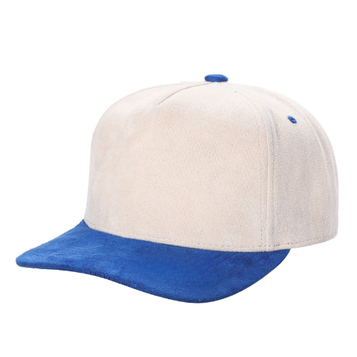 522 5 Panel Suede Snapback Cap Tan Royal