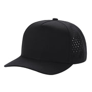 530 5 Panel Laser Perforated Snapback Cap Black