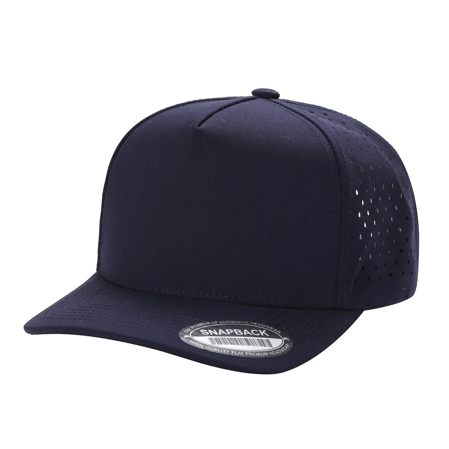 530 5 Panel Laser Perforated Snapback Cap Navy