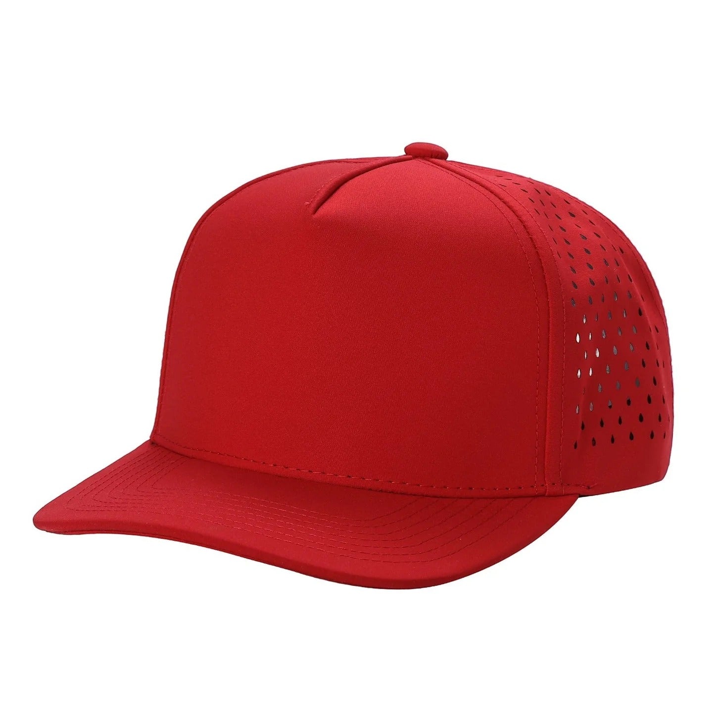 530 5 Panel Laser Perforated Snapback Cap Red