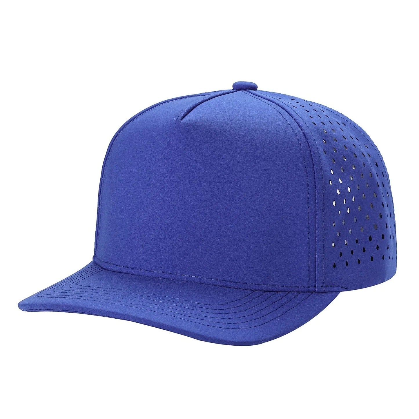 530 5 Panel Laser Perforated Snapback Cap Royal