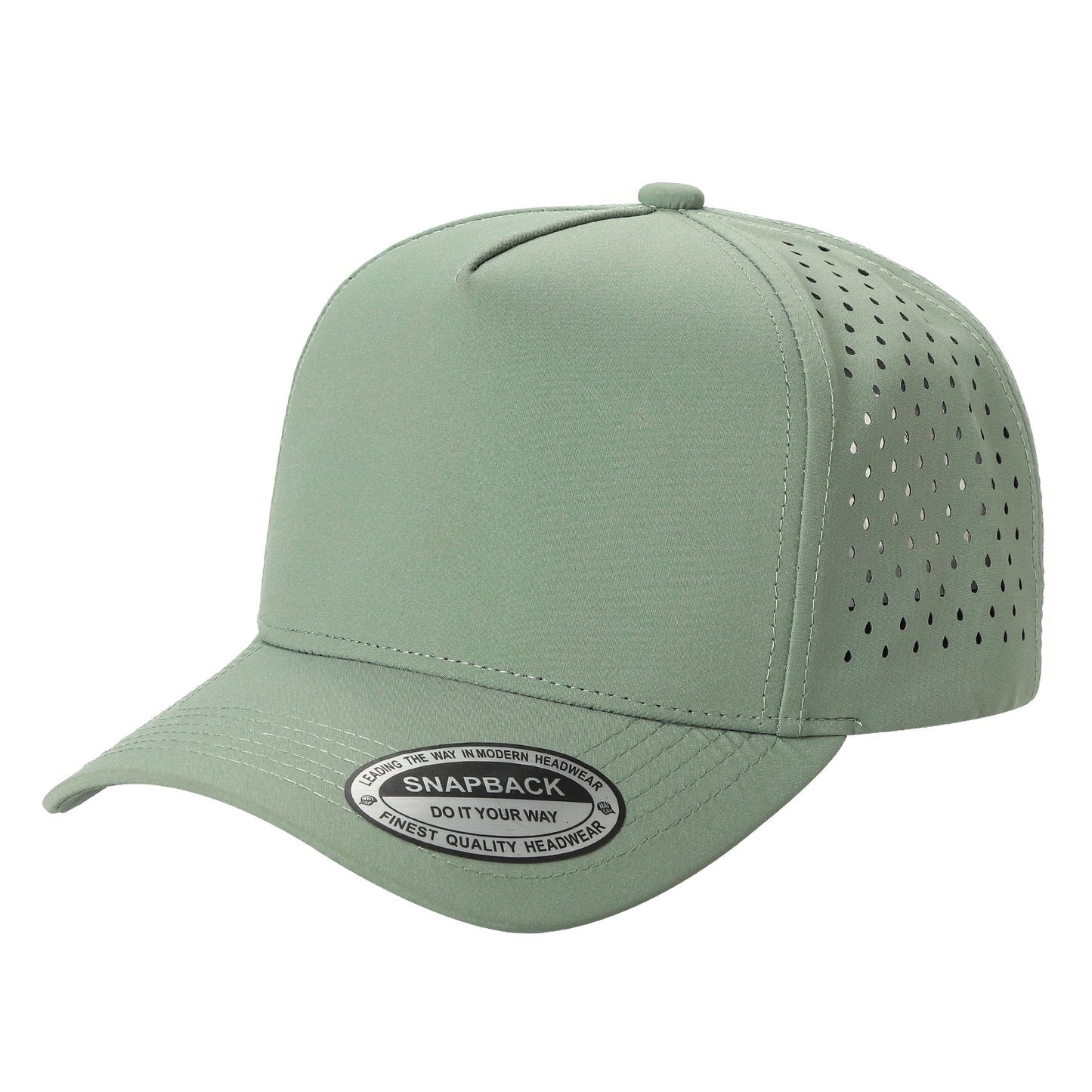 530 5 Panel Laser Perforated Snapback Cap Sage