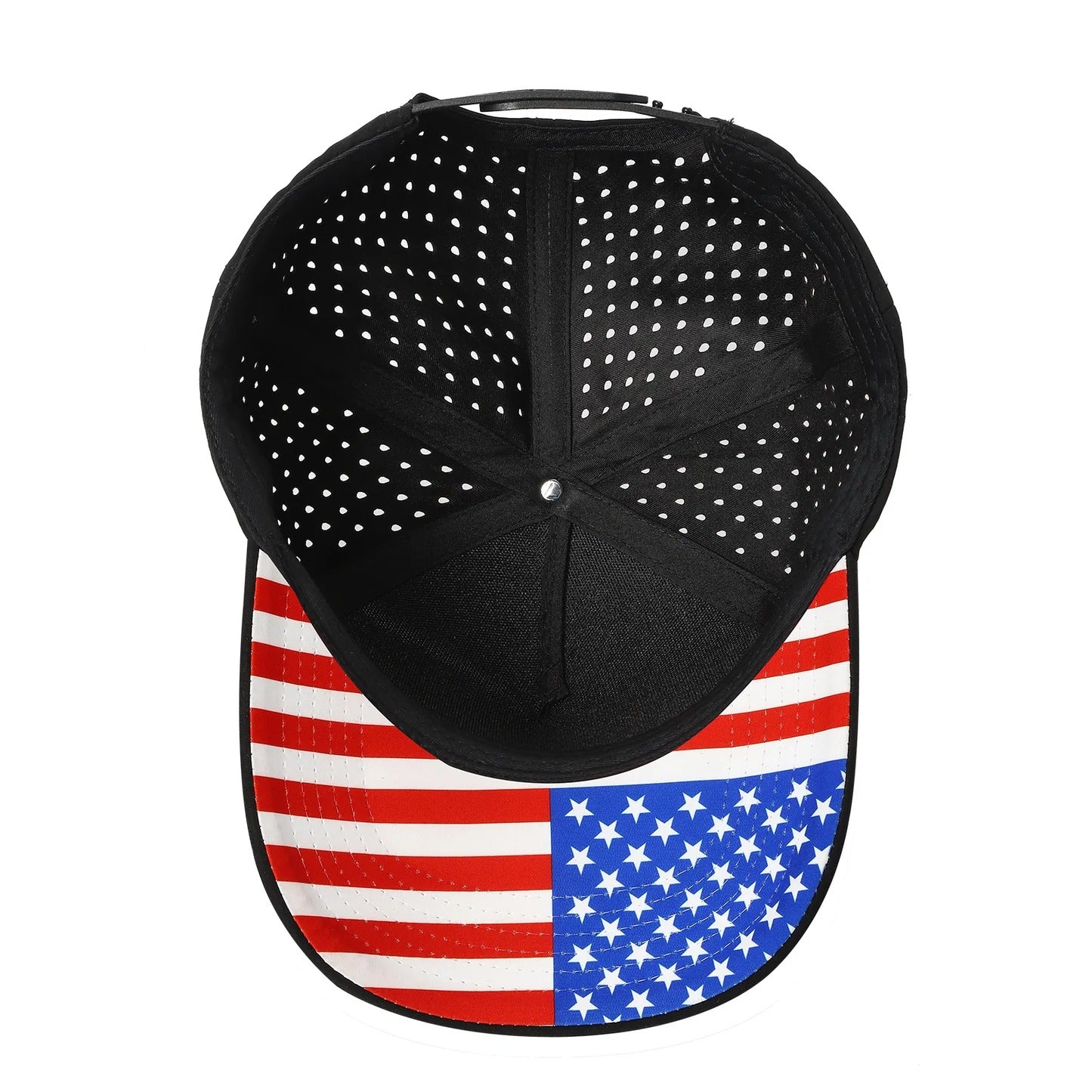530 5 Panel Laser Perforated Snapback Cap USA Flag