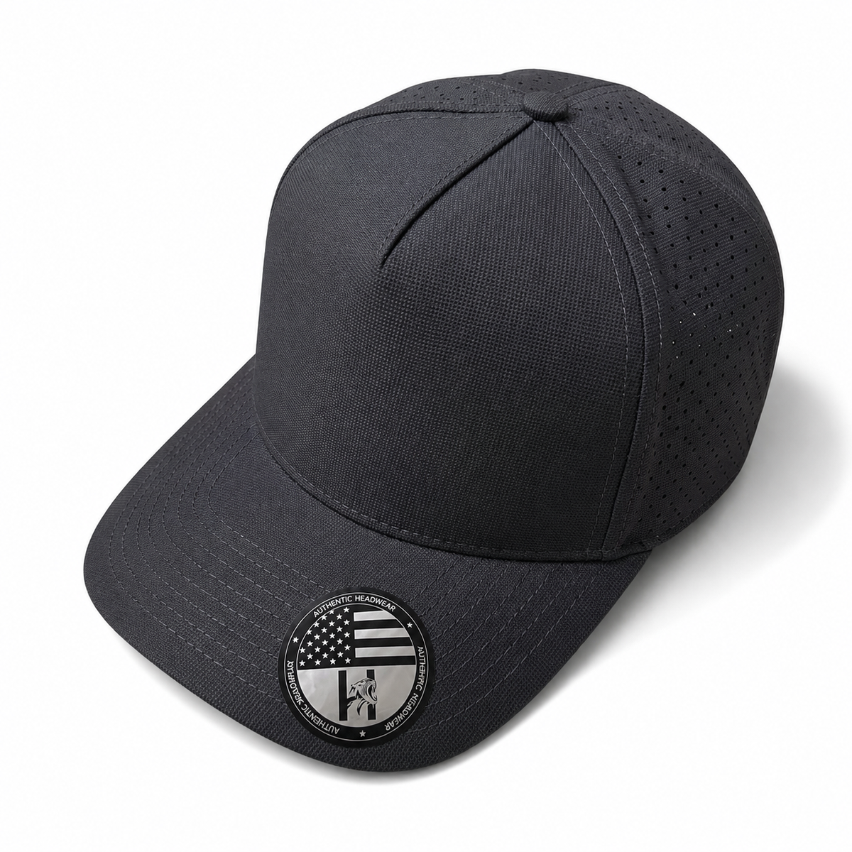 Dark Grey 533L wholesale 5 panel laser perforated adjustable blank snapback cap