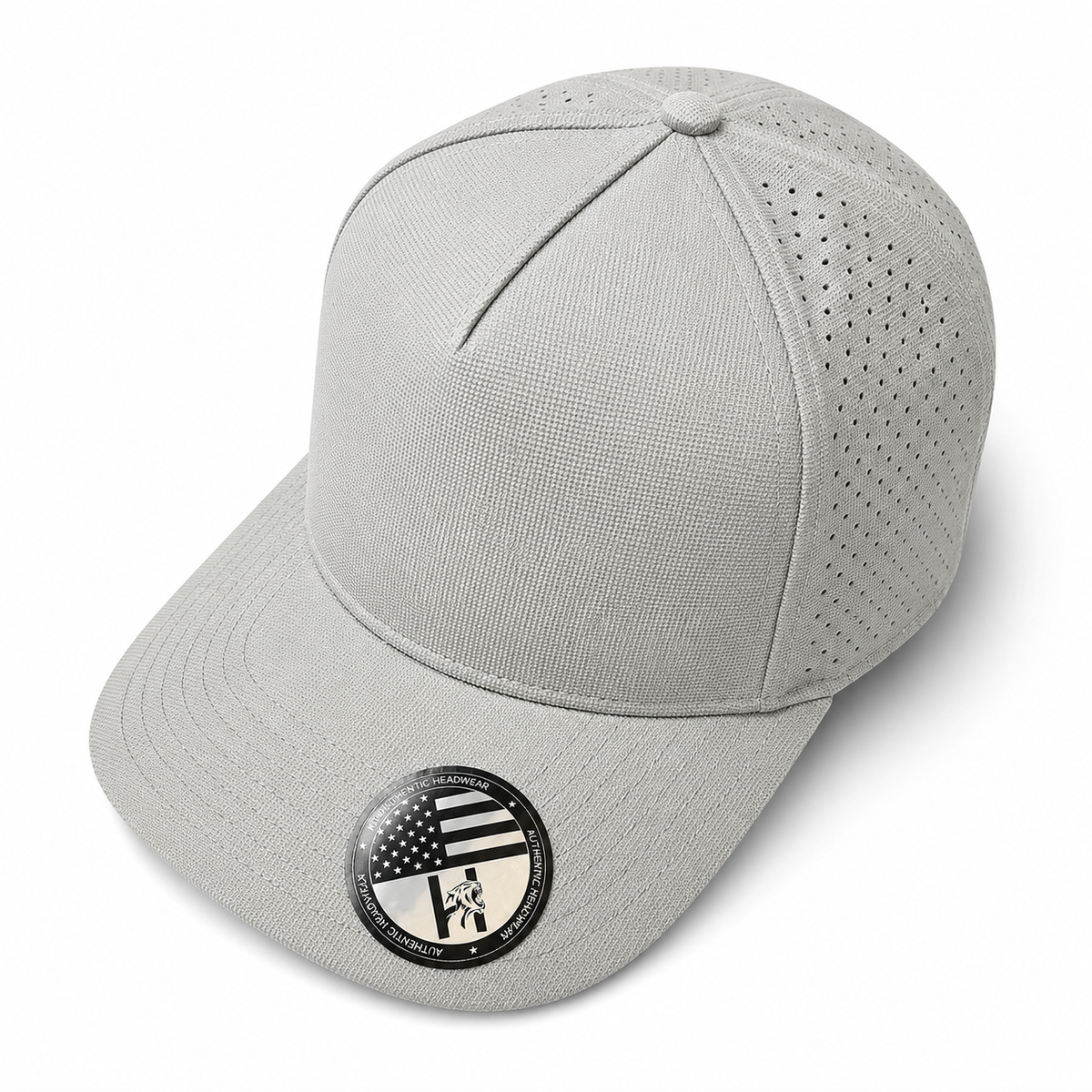 Light Grey 533L wholesale 5 panel laser perforated adjustable blank snapback cap
