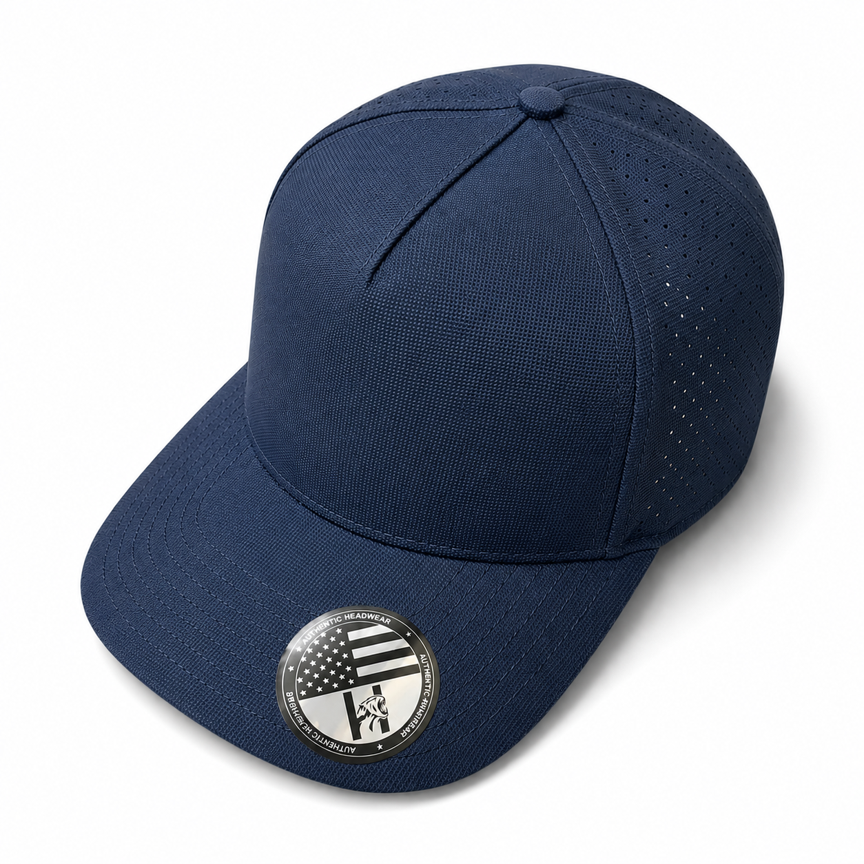 Navy 533L wholesale 5 panel laser perforated adjustable blank snapback cap