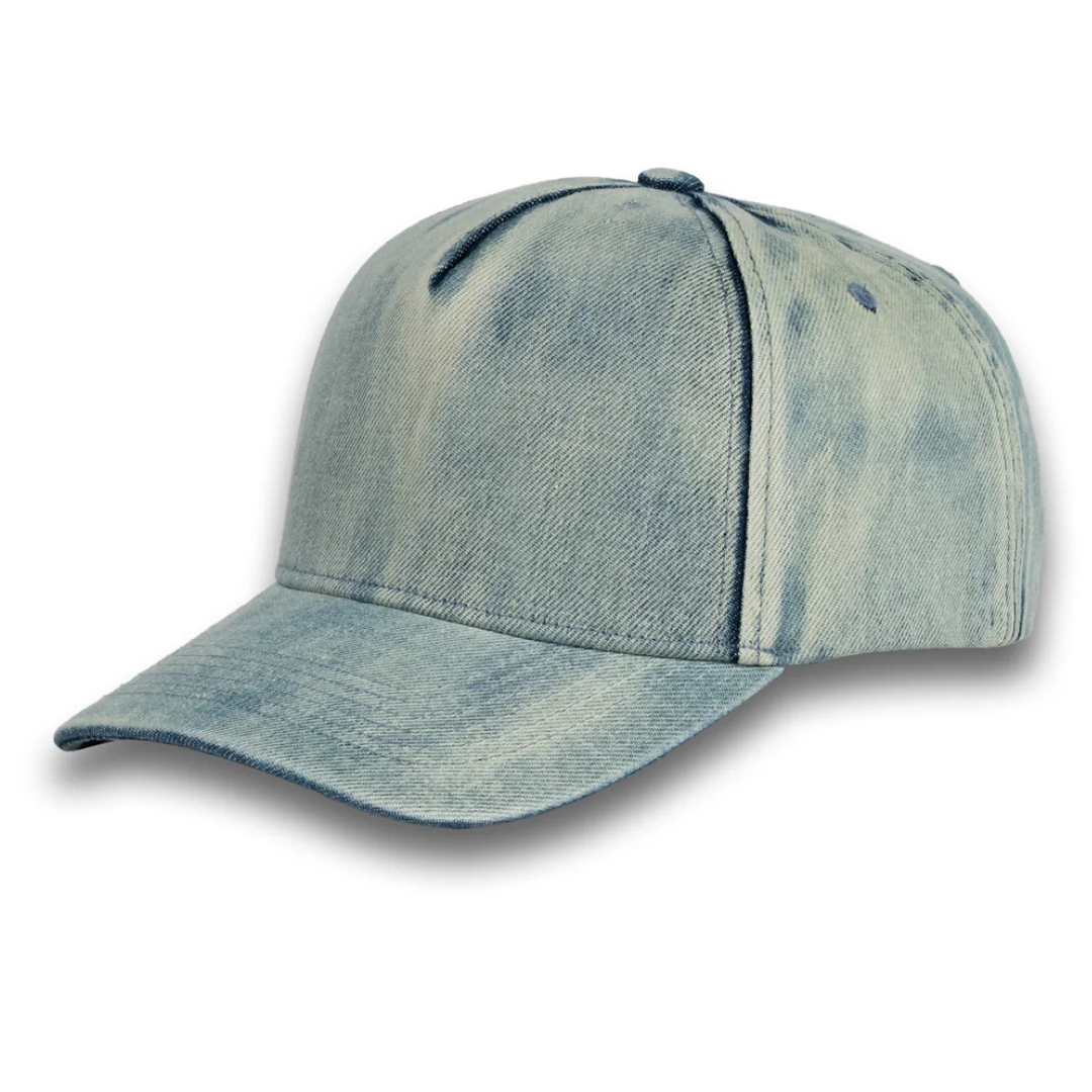 540 5 Panel Denim Snapback Cap Light Blue Denim