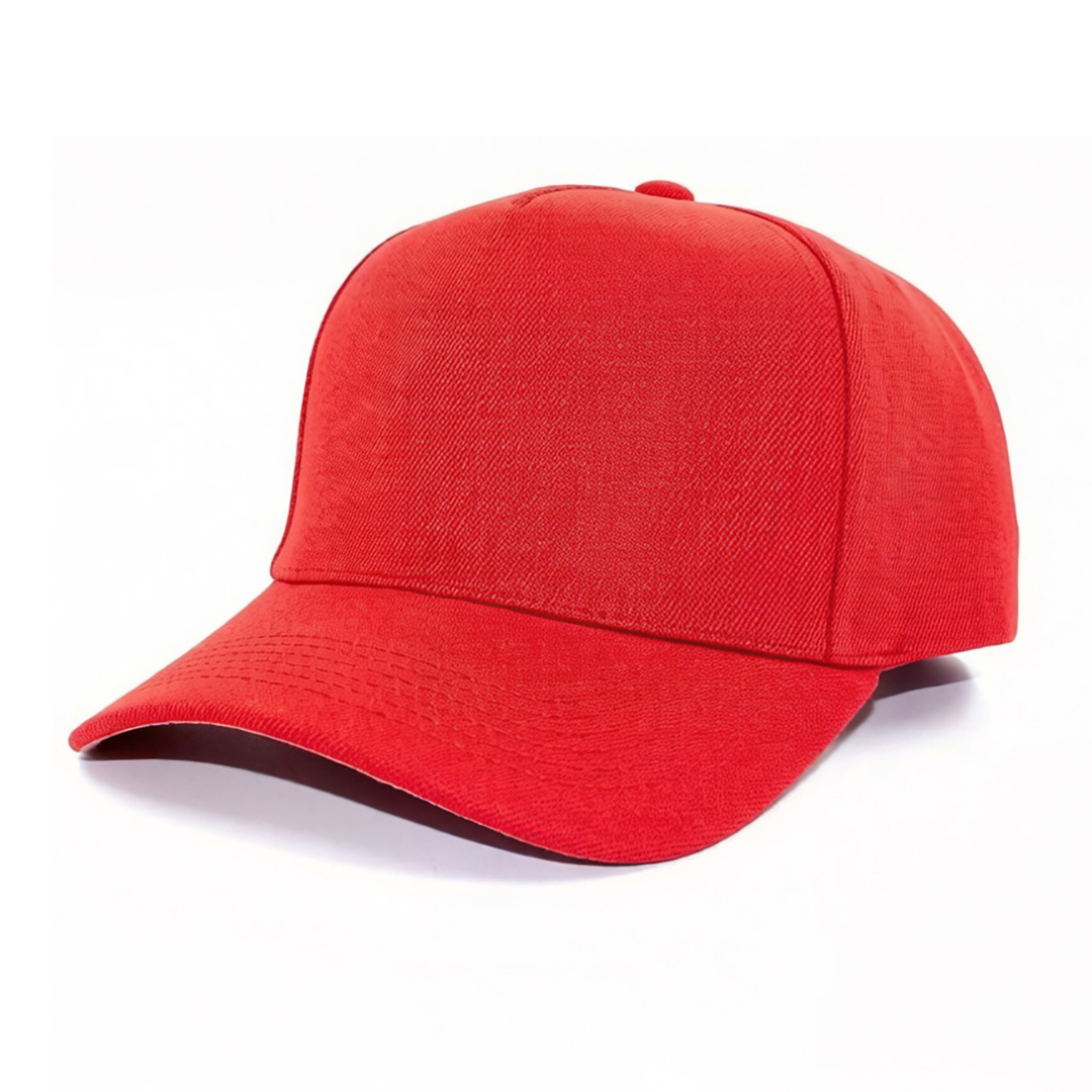 5 Panel Velcro Blank Cap #580V - Red