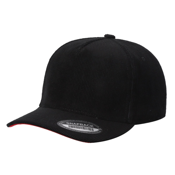 591 5 Panel Two-Tone Structured Snapback Cap Black