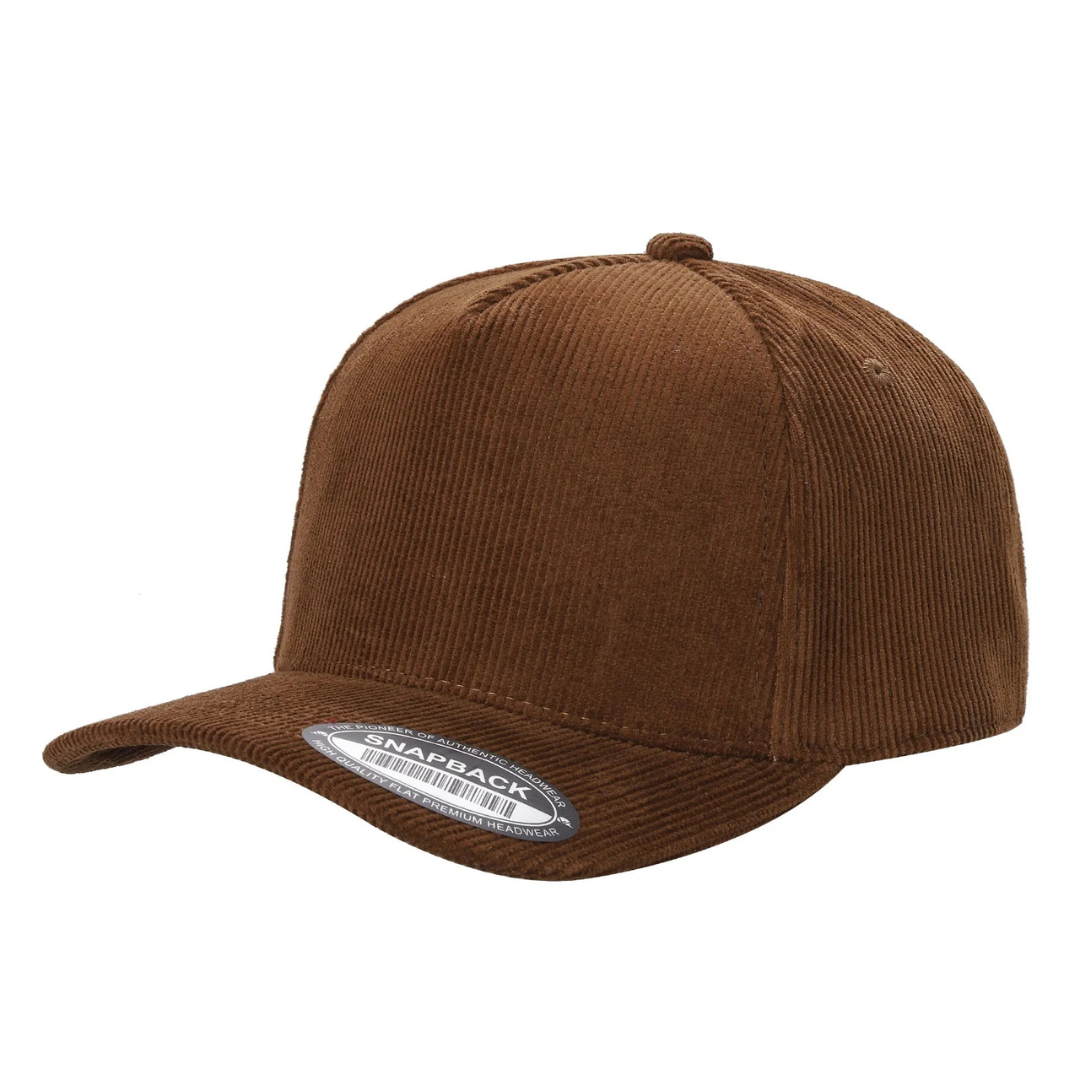 591 5 Panel Two-Tone Structured Snapback Cap Brown
