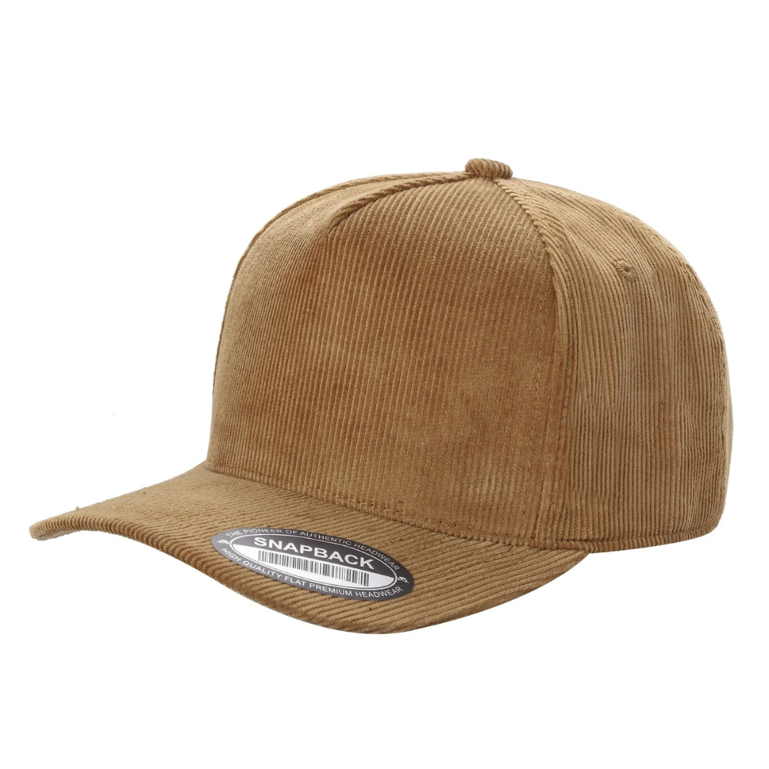 591 5 Panel Two-Tone Structured Snapback Cap Camel