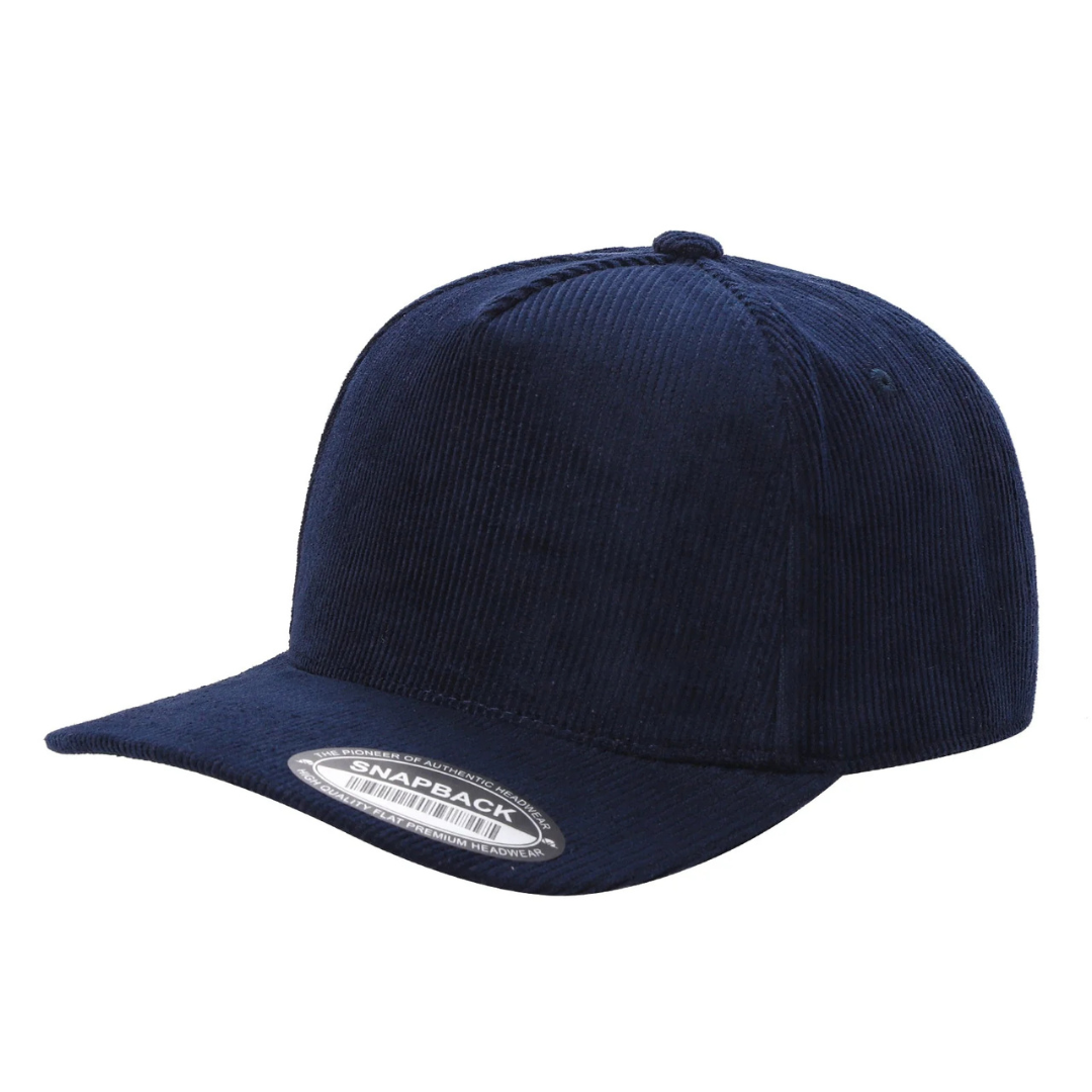 591 5 Panel Two-Tone Structured Snapback Cap Navy