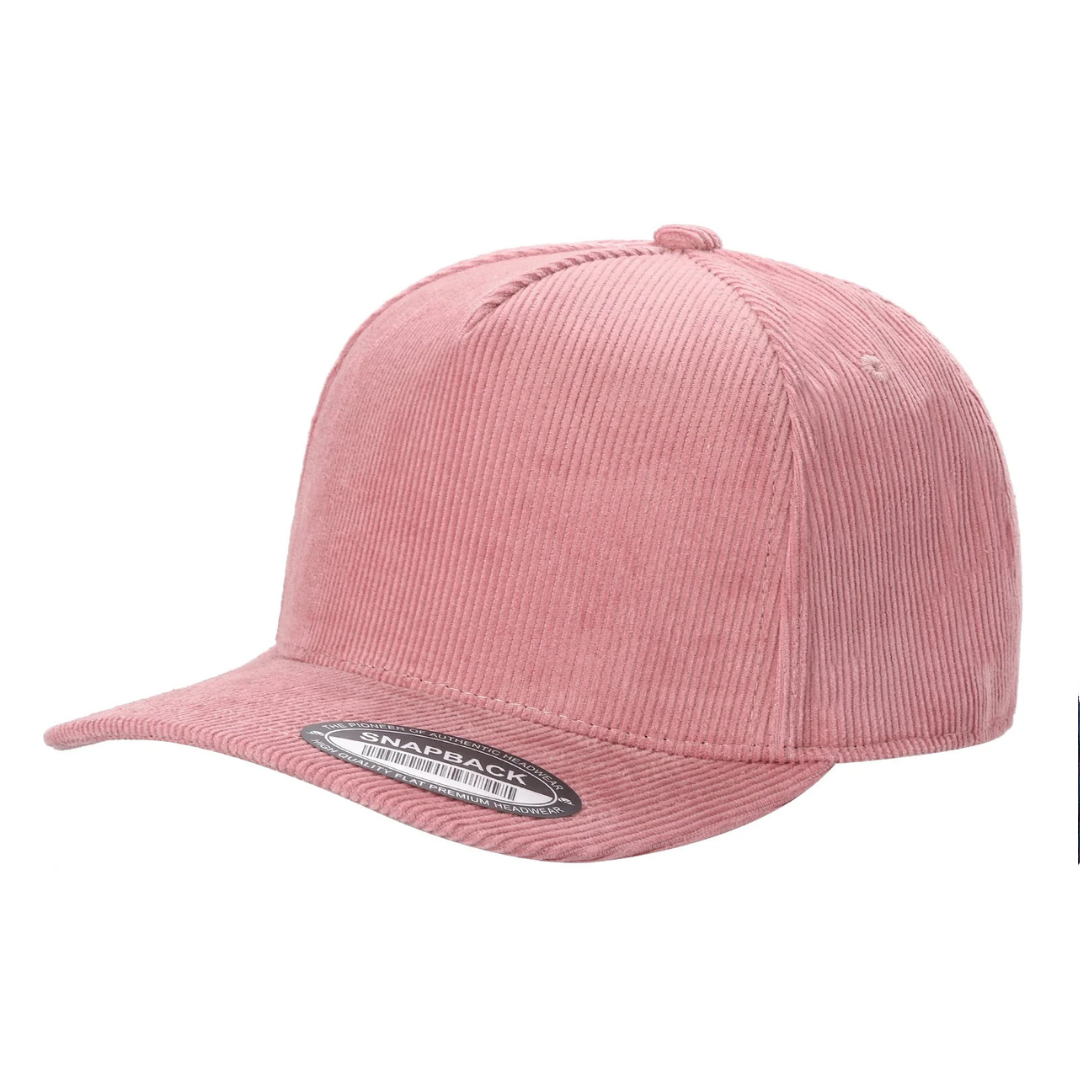 591 5 Panel Two-Tone Structured Snapback Cap Pink