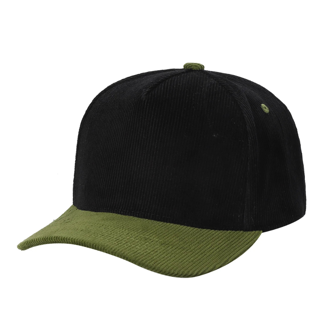 5 Panel Corduroy Fabric Structured Snapback Cap #591