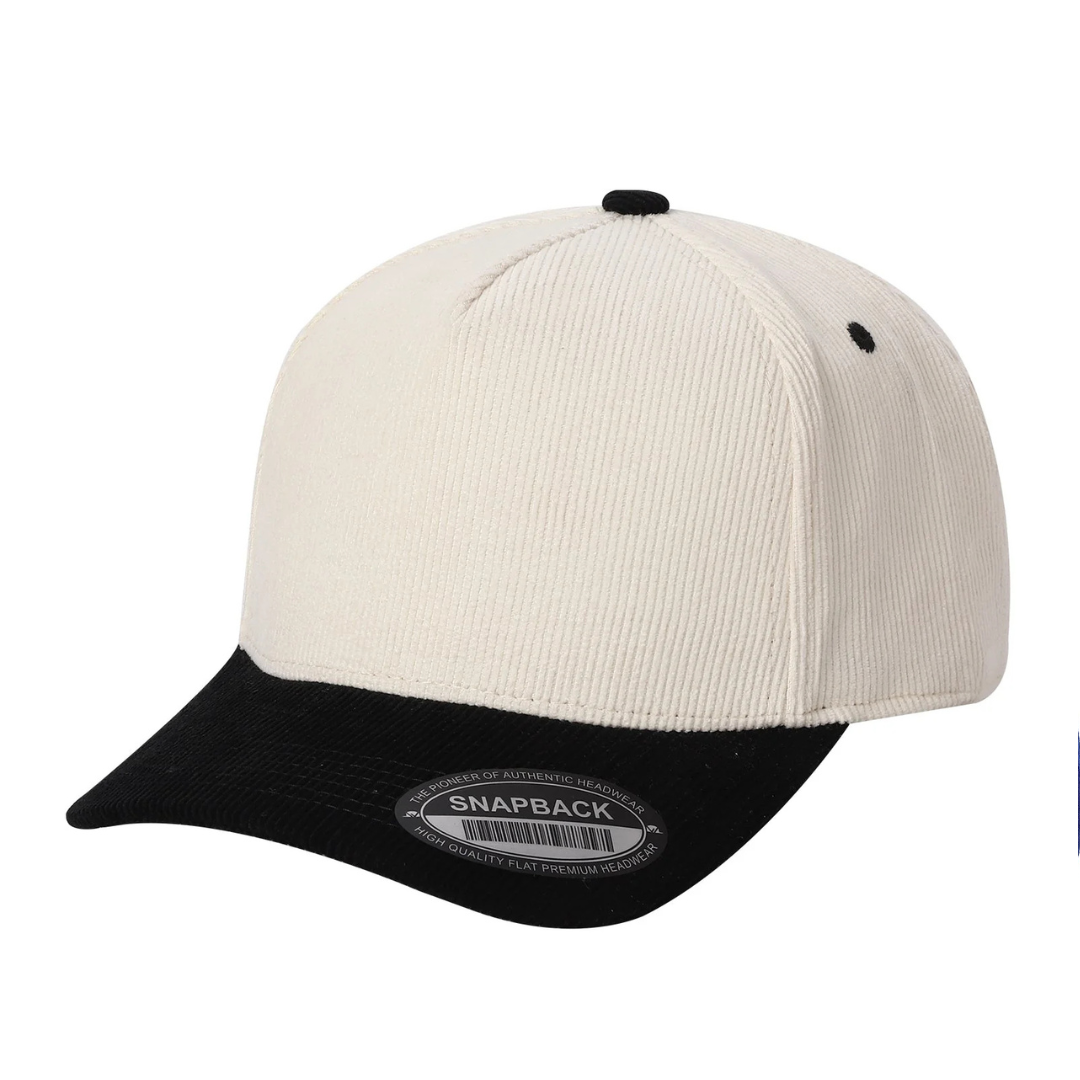591 5 Panel Two-Tone Structured Snapback Cap Tan Black