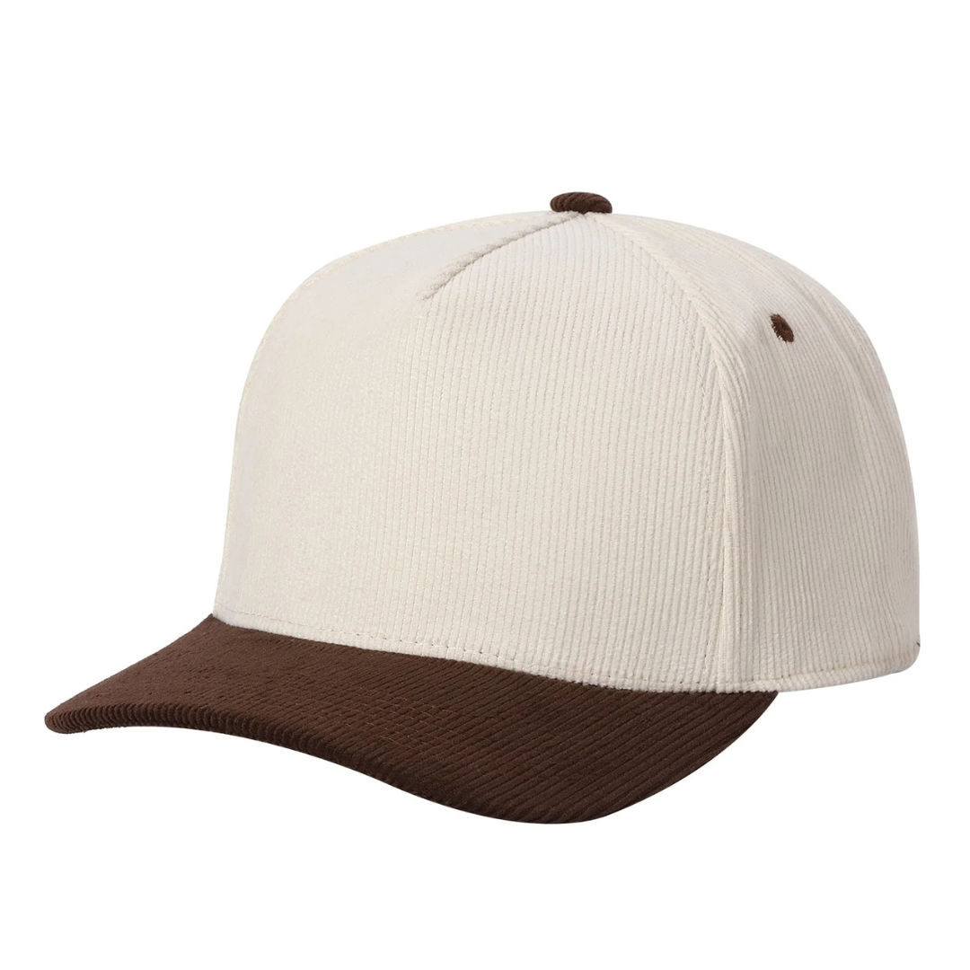 591 5 Panel Two-Tone Structured Snapback Cap Tan Brown