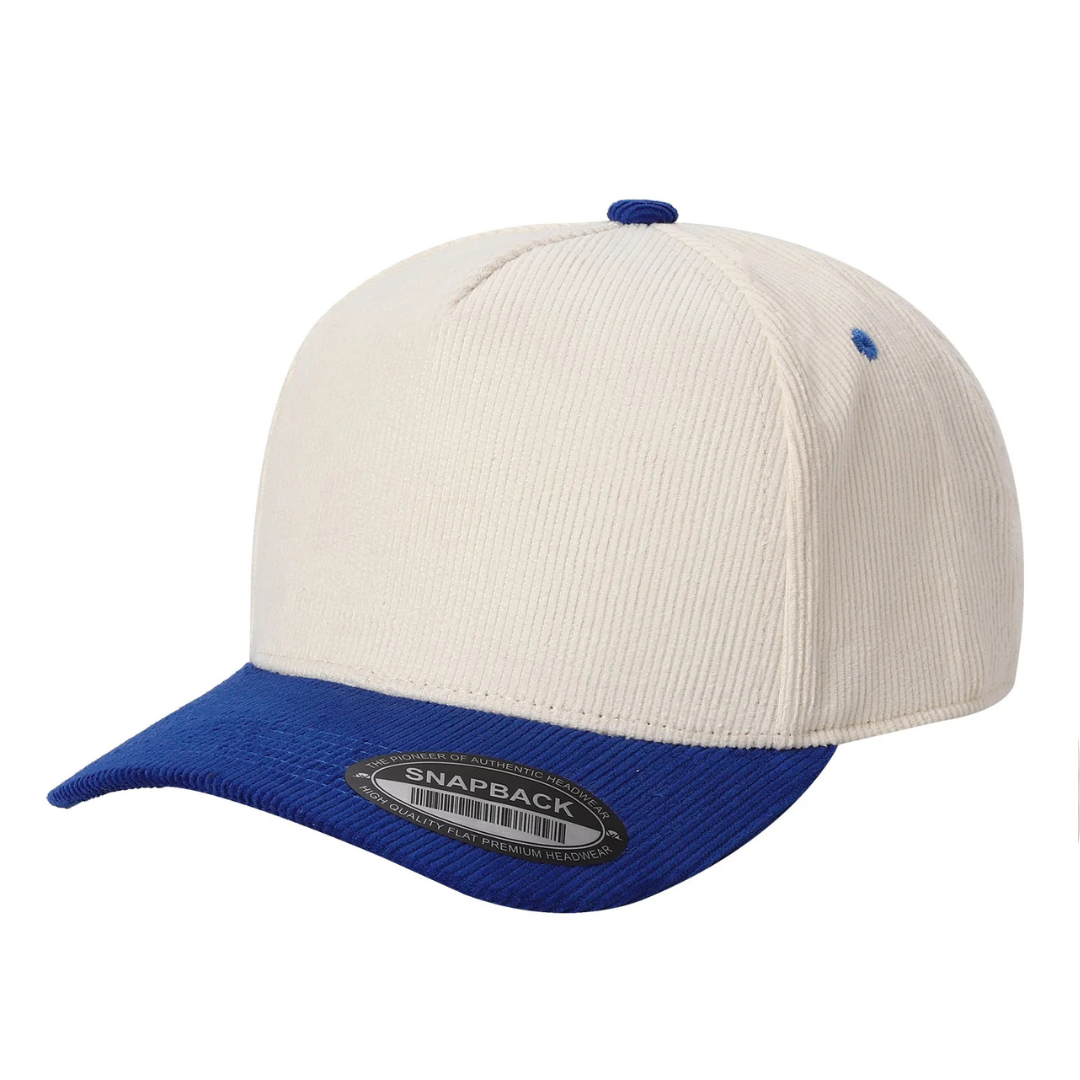 591 5 Panel Two-Tone Structured Snapback Cap Tan Royal
