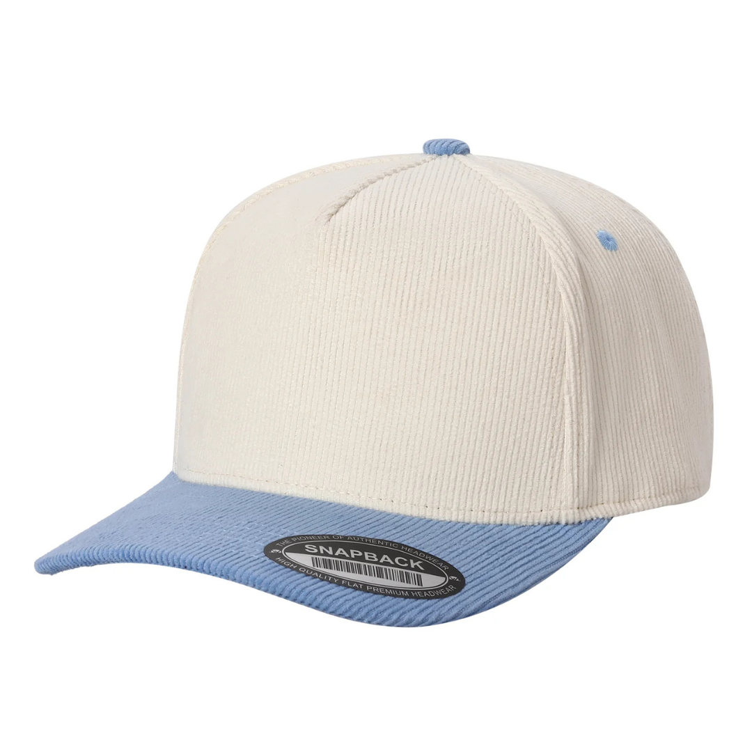 591 5 Panel Two-Tone Structured Snapback Cap Tan Sky