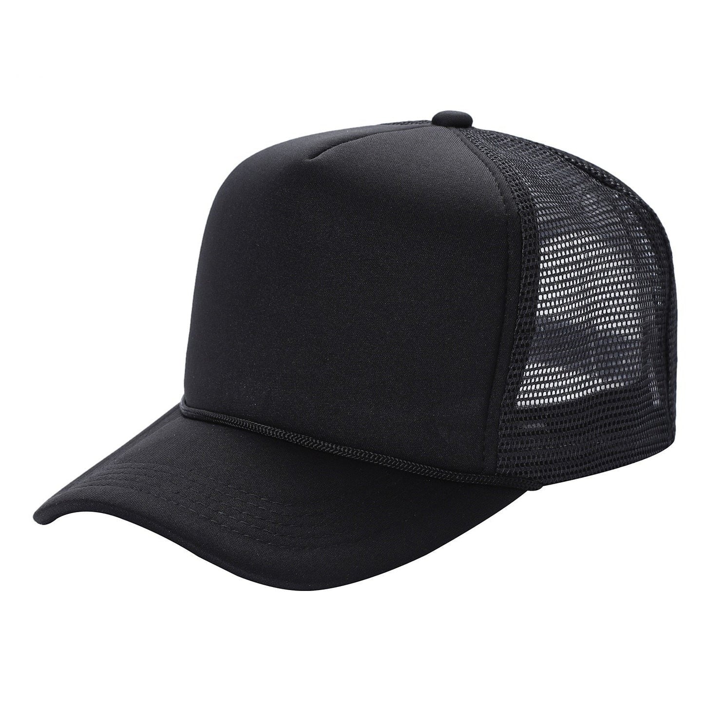 599 Adult 5 Panel Foam Trucker Cap Black