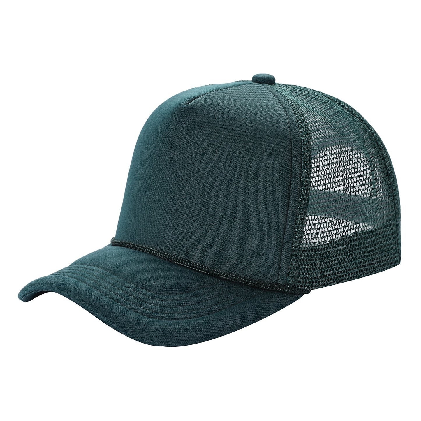 599 Adult 5 Panel Foam Trucker Cap Dark Green