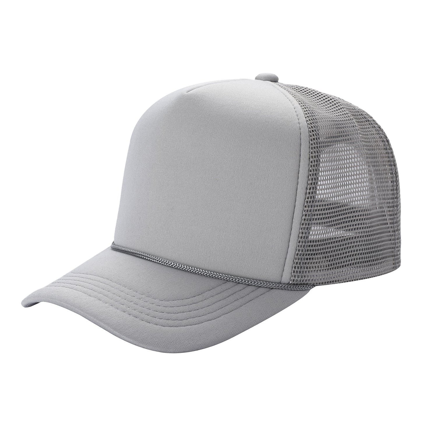 599 Adult 5 Panel Foam Trucker Cap Light Grey