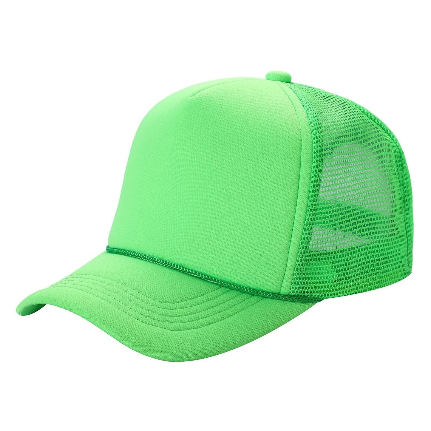 599 Adult 5 Panel Foam Trucker Cap Neon Green