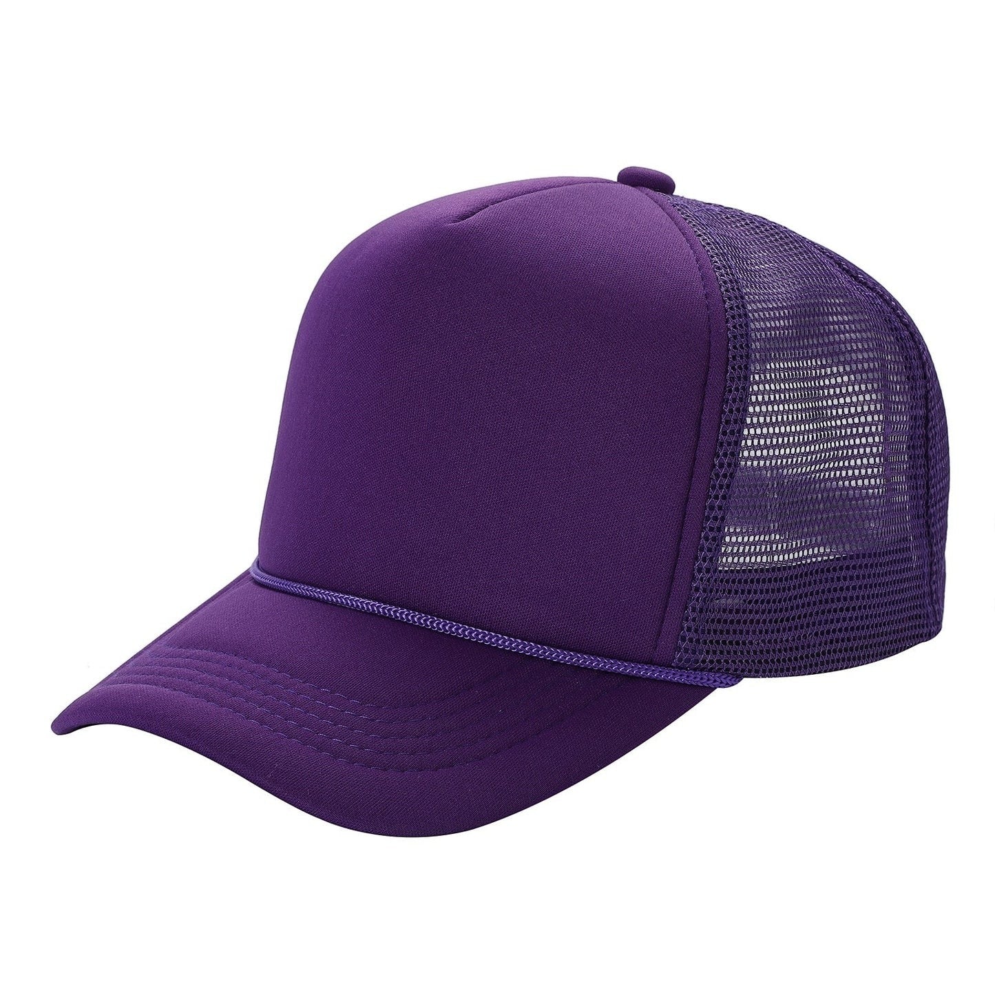 599 Adult 5 Panel Foam Trucker Cap Purple
