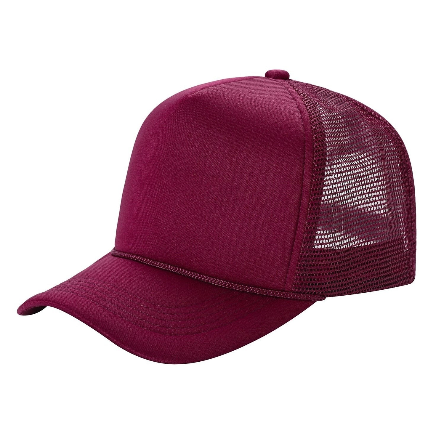 599 Adult 5 Panel Foam Trucker Cap Wine